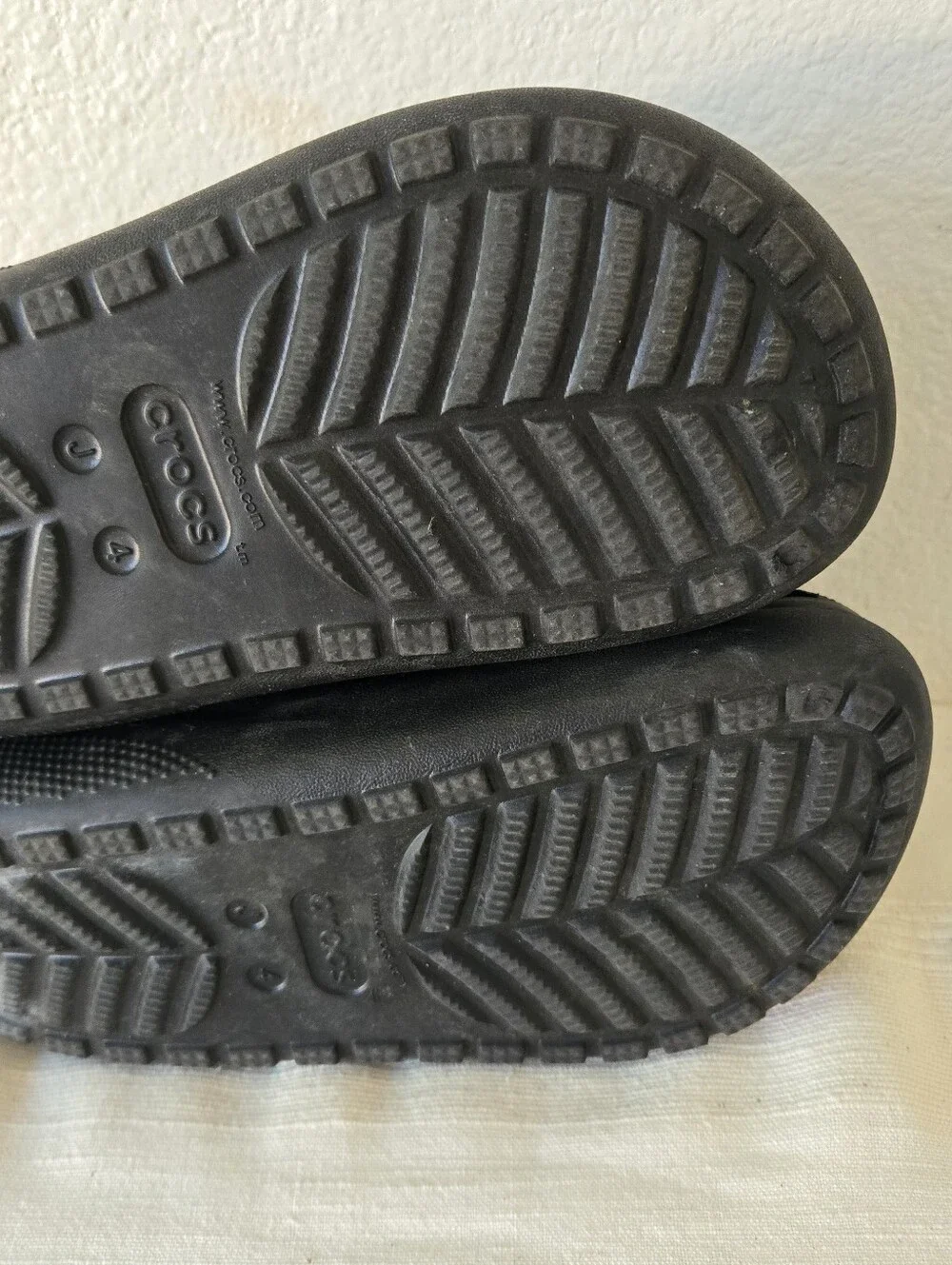 Juniors Crocs Classic Crush Platform Croc‎ Clog Sandals Size 4J Black Shoes